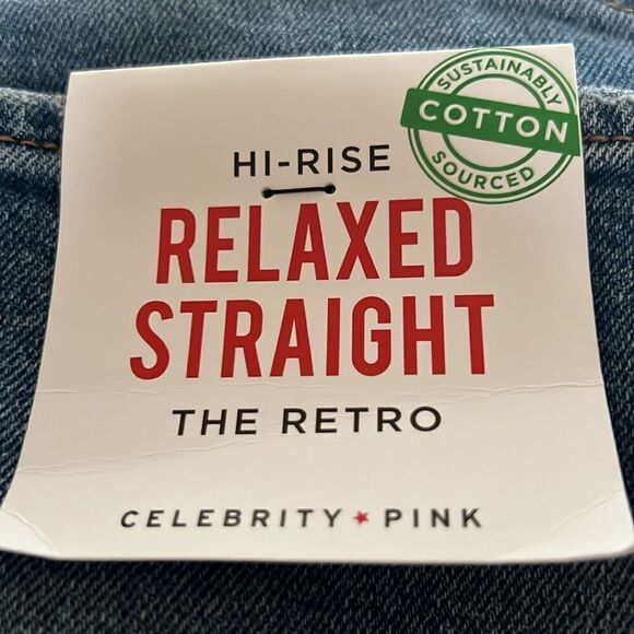 🆕Celebrity Pink TORDINO Women's Hi-Rise Relaxed Straight Leg Jeans size 18 - Picture 2 of 10